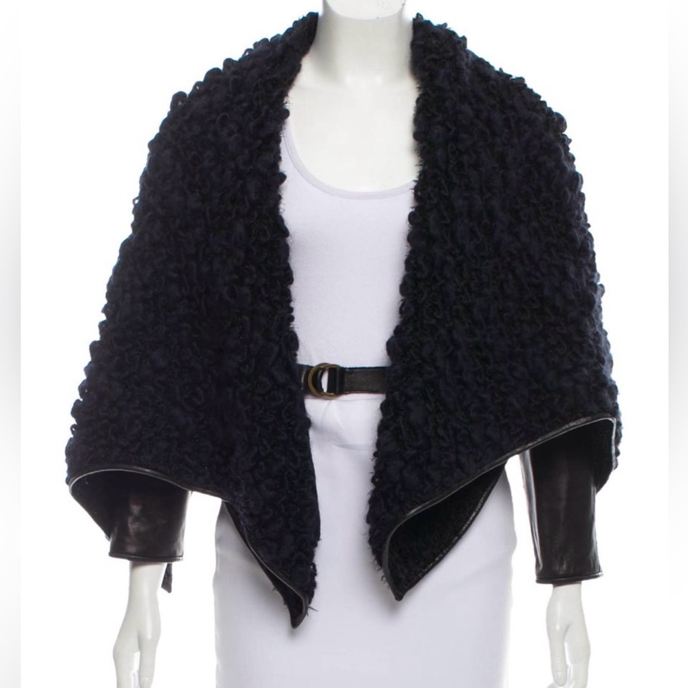 Ports 1961 boucle and Lambskin leather cropped jacket - 4